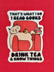 4 Holographic Stickers Reading Books Book Lover Bibliophile Cat Ghosts Dragon