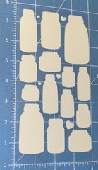 Sticko Crafts Mason Jar Love Jars Kiss XOXO Hearts Valentines Wedding Stickers