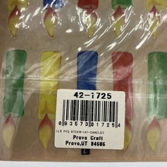 Vtg Provo Craft Stickers Birthday Candles Multicolored Clear Background