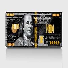 $100 dollar Gold Debit Credit Card Vinyl Sticker Decal Money Bank Cash Cover