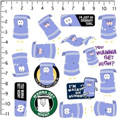 SOUTH PARK TOWELIE DIE CUT VINYL 50 CT STICKER PACK