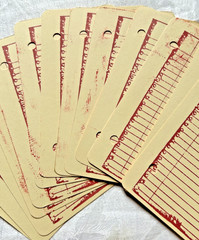 SET OF 12 – Stamped Punched Junk Journal Manila Mixed Media Paper Craft Ephemera