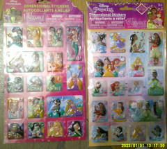 2 NEW packs Disney Princess DIMENSIONAL 3d Stickers moana snow white belle tiana