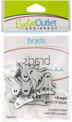 Eyelet Outlet Shape Brads 12/Pkg-Ghost Ghost