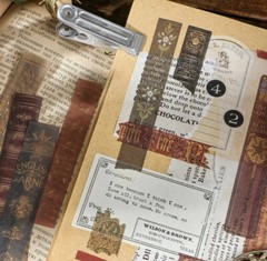 10 Pcs Book Spine Opaque Washi Stickers Scrapbooking/Journaling/Crafts DIY