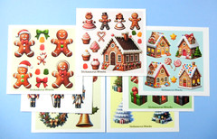 Christmas Holidays Trees Presents Gingerbread Nutcracker Mini Sticker Sheets Set