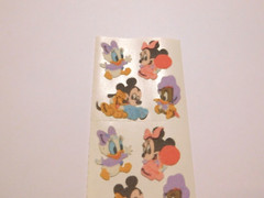 SandyLion Lot 1 Strip ~Fuzzy Disney Babies Minnie Mickey ~ Stickers READ