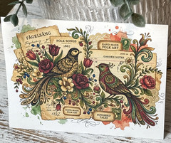 4 Birds Of Life Junk Journal Cards, Ephemera Supplies, Scrapbook, Card Toppers