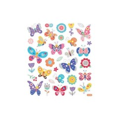 Crafts Stickers Butterflies with Faces Colorful Smiles Flowers Hearts Patterns