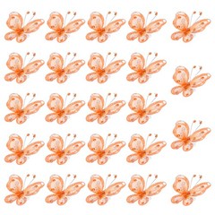 24Pcs Butterflies for Crafts, 2.2″ Organza Butterflies, Orange