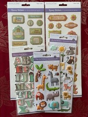 RARE BOY GIRL BABY – LOT #327 – VERY CUTE PUFFY STICKERS – ALPHABET ANIMALS TAGS