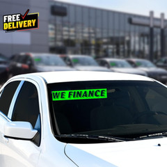 Chartreuse Green Vinyl Slogan Stickers 12 Pack for Car Dealer Windshield Adver..