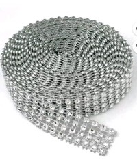 2-row Hobby BLING ON A ROLL – Clear Mesh Ribbon – 0.62 In x 3 Yds x 4 Count