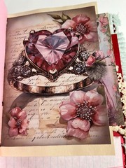 valentines junk journal scrapbook tassel pen clip 62 pages rabbit couple 1 sig