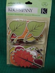 K & Company Layered Accents Autumn Days 32 Piece Leaves Acorns Apples Pumpkins