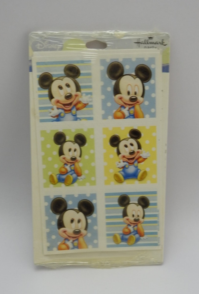 Vintage Hallmark Disney Baby Mickey Mouse Stickers Sealed Hallmark Party NIP