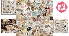 300 Pcs Vintage Stickers, Junk Journal Supplies, Cute Stickers for Journaling Su