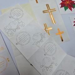 Vtg 90s Mrs. Grossman’s Stickers Lot Christmas Poinsettia Cross Church Bows