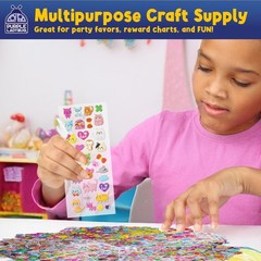 Purple Ladybug Puffy Stickers for Kids, 80 Reusable Sheets, 3D Designs