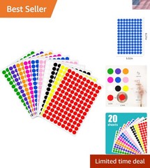 2340 PCS Colored Dot Stickers 1/2″ Color Round Circle Stickers Colored Coding…