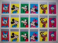 1980’s Disney scratch off? vintage stickers sheet Mickey Goofy Donald
