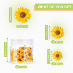50 Pcs Flatback Resin Daisy Flowers Daisy Flower Epoxy Beads Charms Mini Decorat