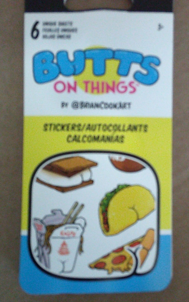 NEW BUTTS ON THINGS Mini Sticker Book 6 Pages Hilarious Funny Stickers