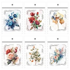 20Pcs Vintage Flowers Stickers Rose Scrapbook Sticker Junk Journal Card Crafts