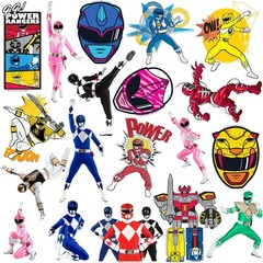 MIGHTY MORPHIN POWER RANGERS VARIETY DIE CUT VINYL 50 CT STICKER PACK