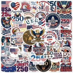 50 PACK USA AMERICA ANNIVERSARY 250 YEARS 1776 2026 Sticker Decal Bulk Lot Set