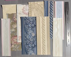 Vtge Textured Wallpaper Strips from Sample Book (10 Pieces) Set 22