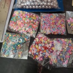 HUGE Crafting Lot Stickers Beads Straws Clothespins Pearls Candles Rulers Crafts