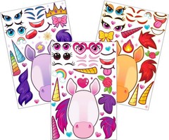 Make Your Own Unicorn Face Stickers – Fun 36 PCS Set for Creative Play