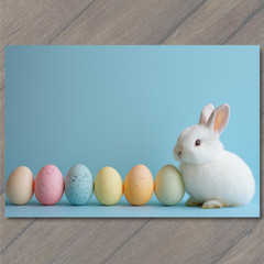STICKER Baby Bunny Pastel Easter Eggs Minimalist Cute Whimsical Spring Rabbit