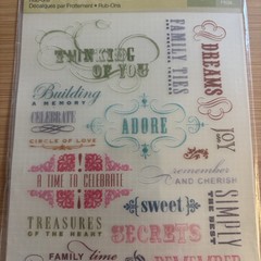 Studio 112 Scrapbook Rub Ons Words Family Love Celebrate