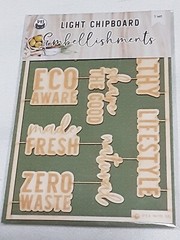 P13 Light Chipboard Embellishments Bundle 11 asst 4×6″ frame w/engraved pieces