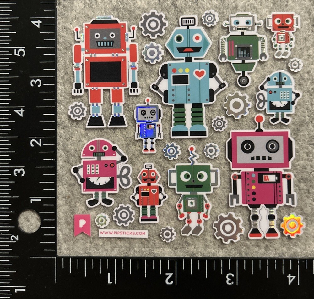 Pipsticks Sticker Robot Rainbow Pipstickers