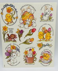Lot Easter Hallmark AGC Stickers Glitter Flocked Chicks Bunny Rabbits