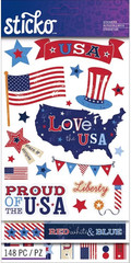 Patriotic USA Stars Stripes America Flag Freedom July Sticko Flip Pack Stickers