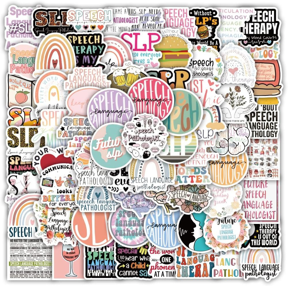 120PCS Speech Language Pathologist Stickers for Water Bottles and Laptops