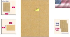 Bulk Pack Kraft Labels Stickers – 3150 Labels – 150 Sheets