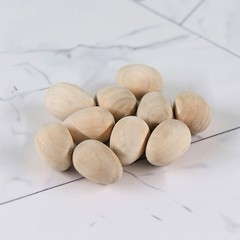 12Pcs Durable Wooden DIY Bird Egg Painting Toys Khaki Color for Craft Lovers