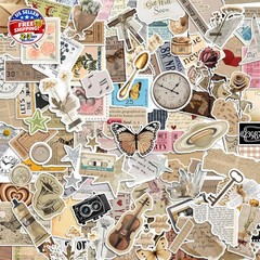 300 Pcs Vintage Stickers, Junk Journal Supplies, Cute Stickers for Journaling Su