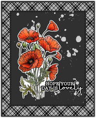 Spring Summer Blooming Flowers Floral in Vase Clear Stamps and Cutting Dies Set