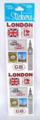 Frances Meyer Stickers Great Britain Big Ben Clock London I Love UK Flag 2 Shts