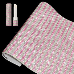Bling Rhinestone Sheet Self Adhesive,Light Pink Glass Rhinestone Fabric for D…