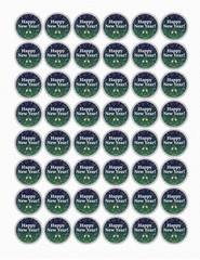 Happy New Year Stickers 2026 – 48 Round Labels 1” – Envelope Seals