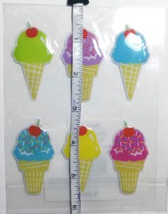 Ice Cream Stickers Set 3 Packs Dimensional Puffy Summer Treats Sweets Kid Craft