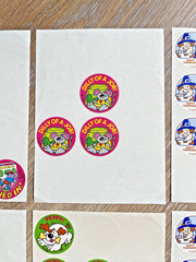 Vintage 80s TREND Scratch & Sniff Sticker Lot of 32 Thanksgiving Cat Mouse Dog