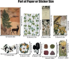 Esweny 260PCS Vintage Journaling Scrapbooking Supplies Scrapbook Sticker Paper E